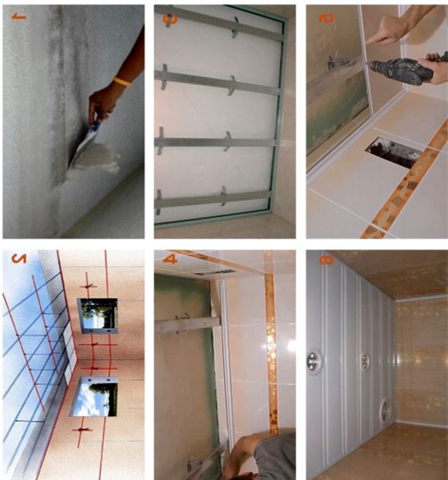 Подвесной потолок с омега-профилем 65 с фрезерованной панелью из слоистого пластика 5 мм